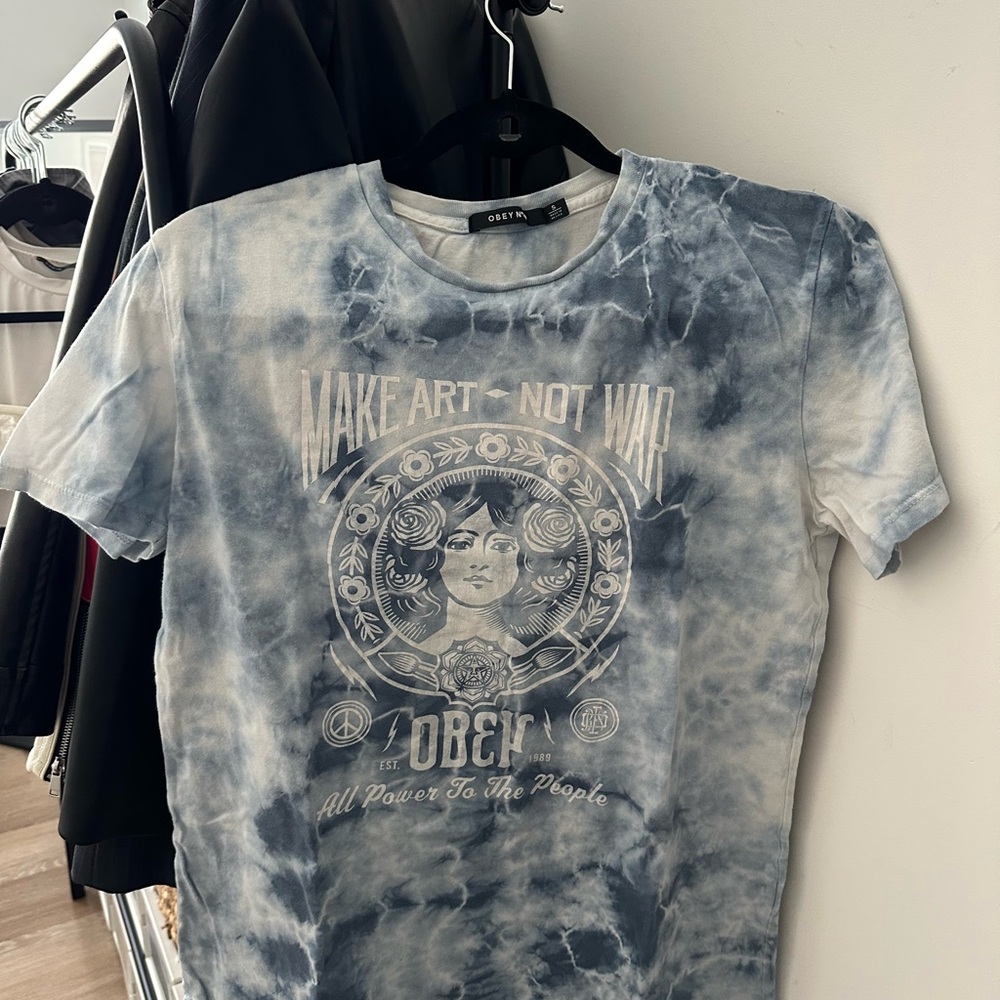 Obey Light Blue Casual Tee